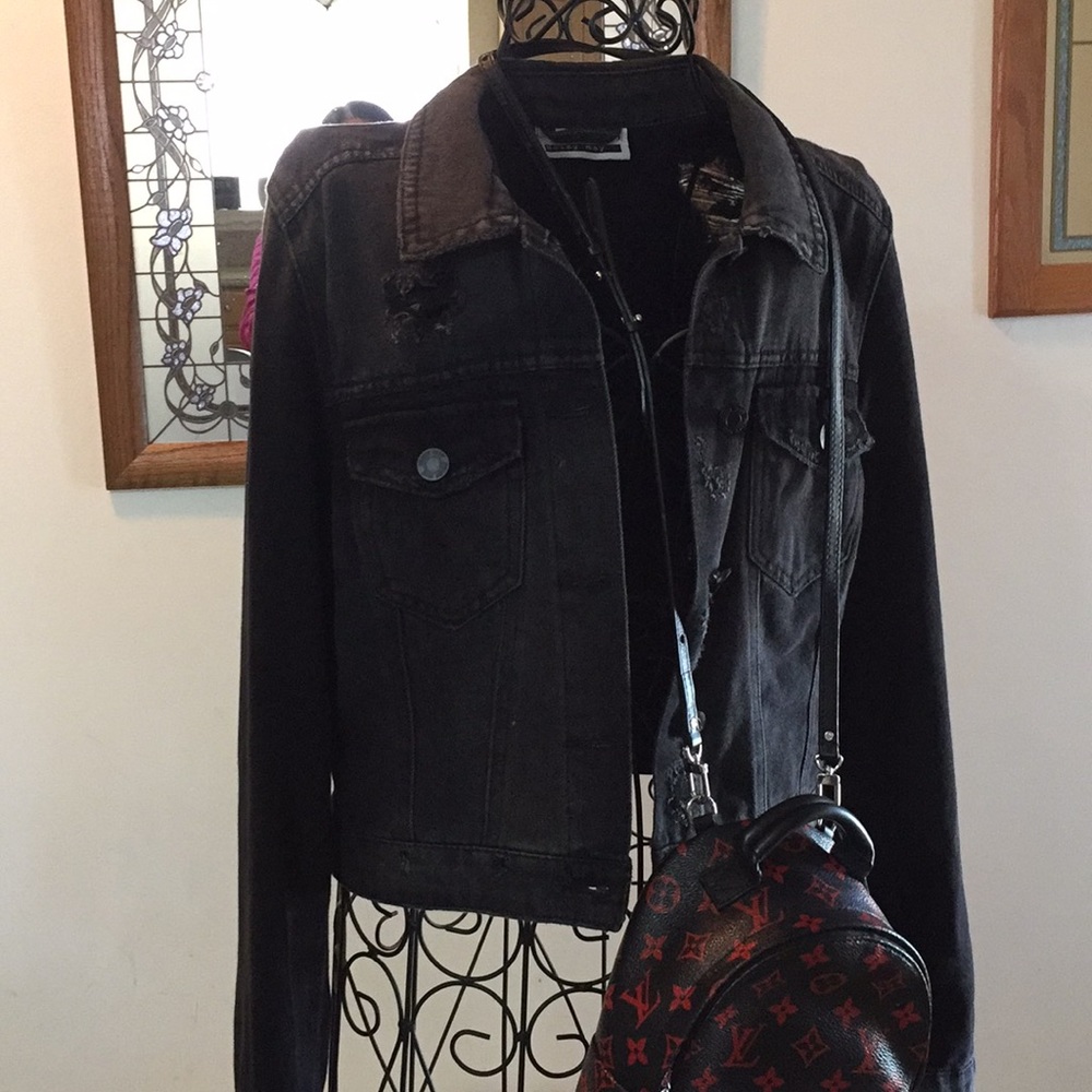 Black denim jacket